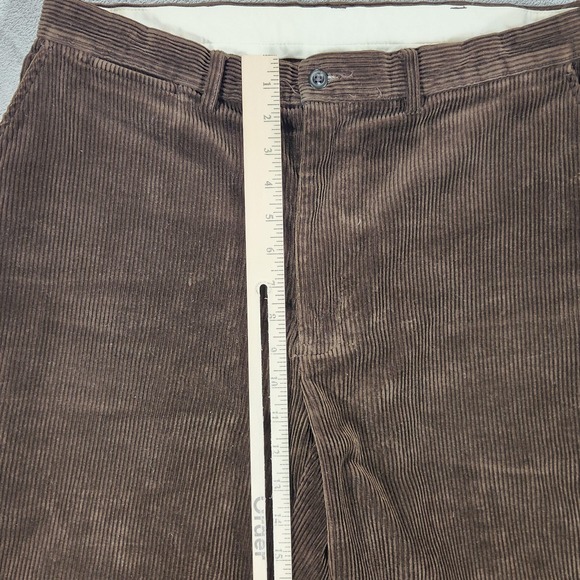 Polo Ralph Lauren Corduroy Pants Mens 35x32 Brown Flat Front Wide Wale Chino - Picture 15 of 16